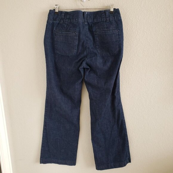 Talbots Signature Flare Woman Size 8 Dark Wash Denim with Stretch 9.5" rise - Picture 2 of 7